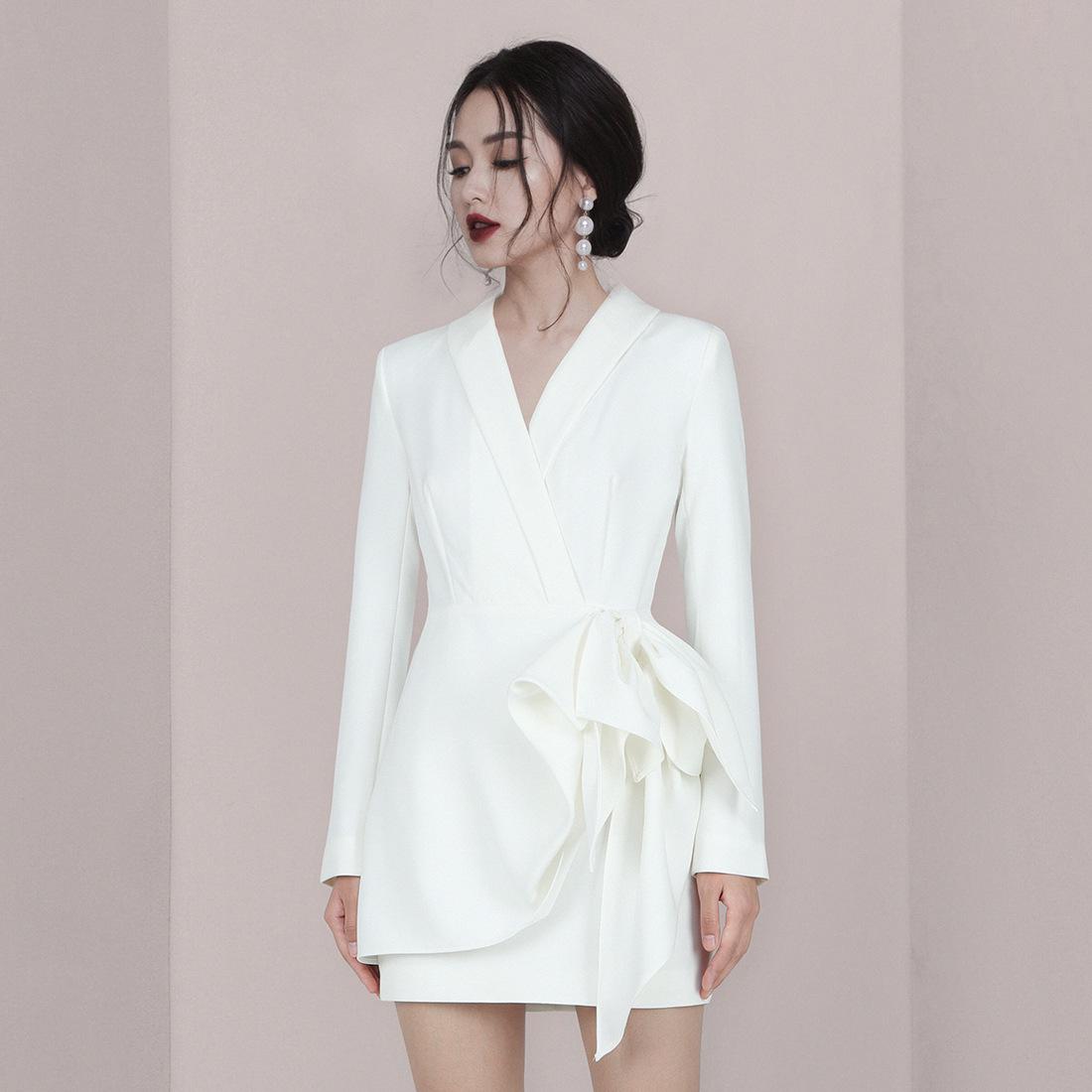 

Элегантное французское кутюрное белое банкетное платье осень/зима для женщин Small белый