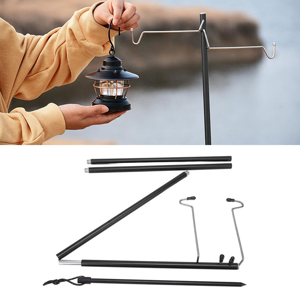 Camping Lantern Stand Portable Lightweight Outdoor Camping Aluminum Alloy Lamp Pole Light Hanging Stand
