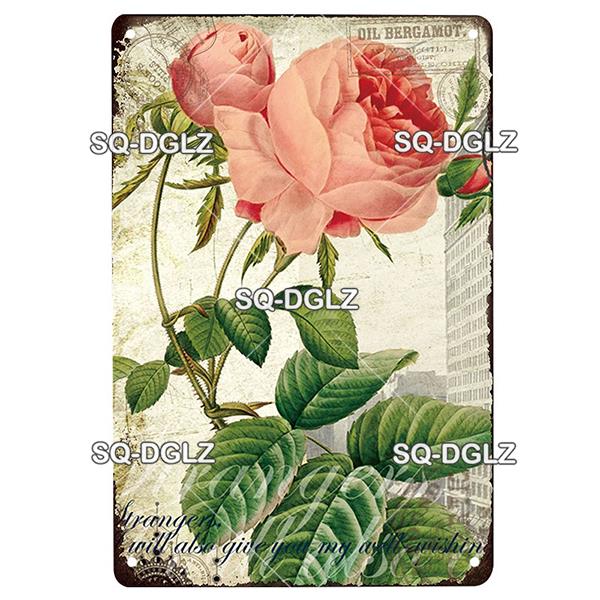 

Flower Vintage Metal Sign Tin Sign Vintage Garden Decoration Man Cave Plaque Home Wall Decor Bar Sign Home Decor Poster Gift 20x30cm（7.8x11.8inch）