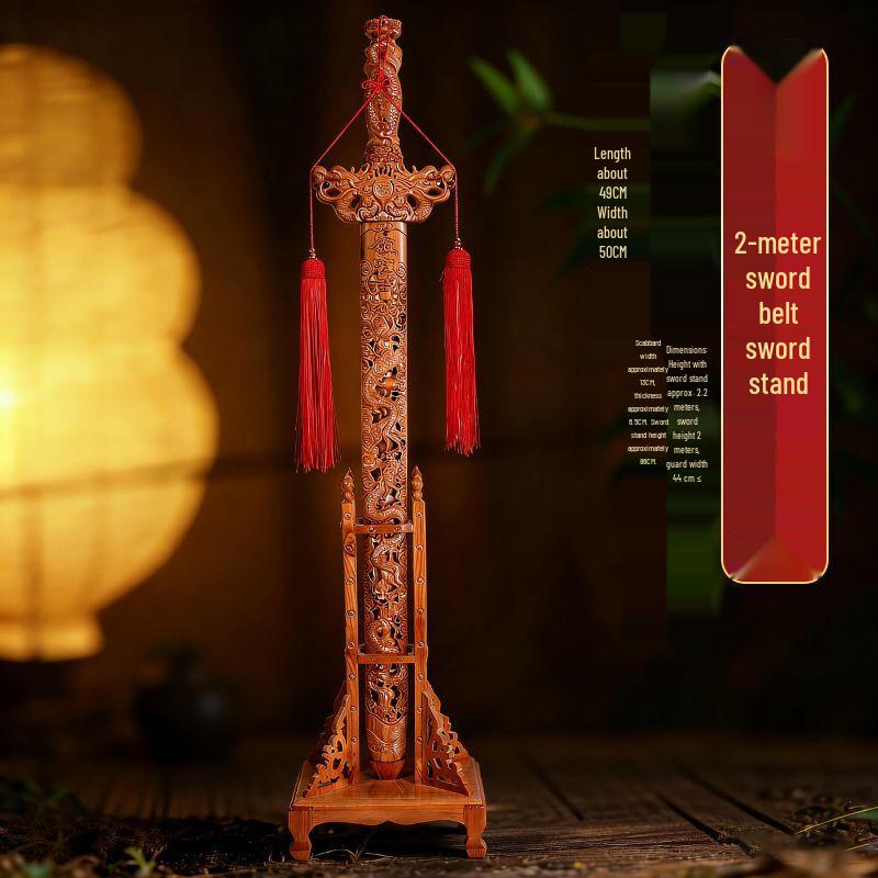 Hand-carved Feicheng Peach Wood Sword Ornament