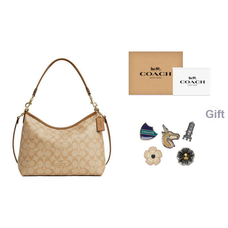 Coach Laurel 31 Commuter Large Capacity Detachable Shoulder Strap Tote Bag Women Tote Bag Light-Khaki CR149-IMNLJ