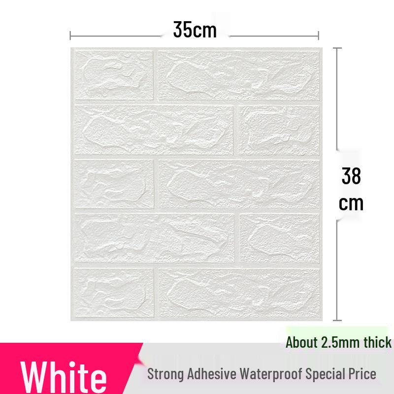 

3D Самоклеящиеся настенные стикеры из пенопласта: Водонепроницаемые, Противоударные, Мягкие Обои для Украшения Спальни Standard 2.5mm