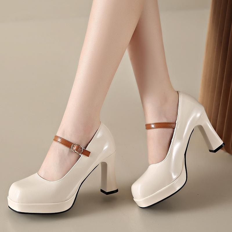 Designer Platform Women Pumps Fashion Shallow Buckle High Heels 2025 New Spring Autumn Ladies Wedding Party Shoes Plus Size 43