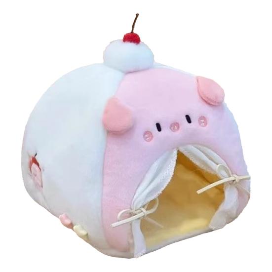 

Doll Bed for Children Play House Toys Imaginative Animal Shape Plush Doll Bed for Creative Role Play And Cozy Indoor Decoration Little Pig