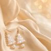 European and American Cross-border Christmas Tree Star Earrings for Women, Baroque Imitation Pearl Earrings, Star Earrings, Christmas Earrings