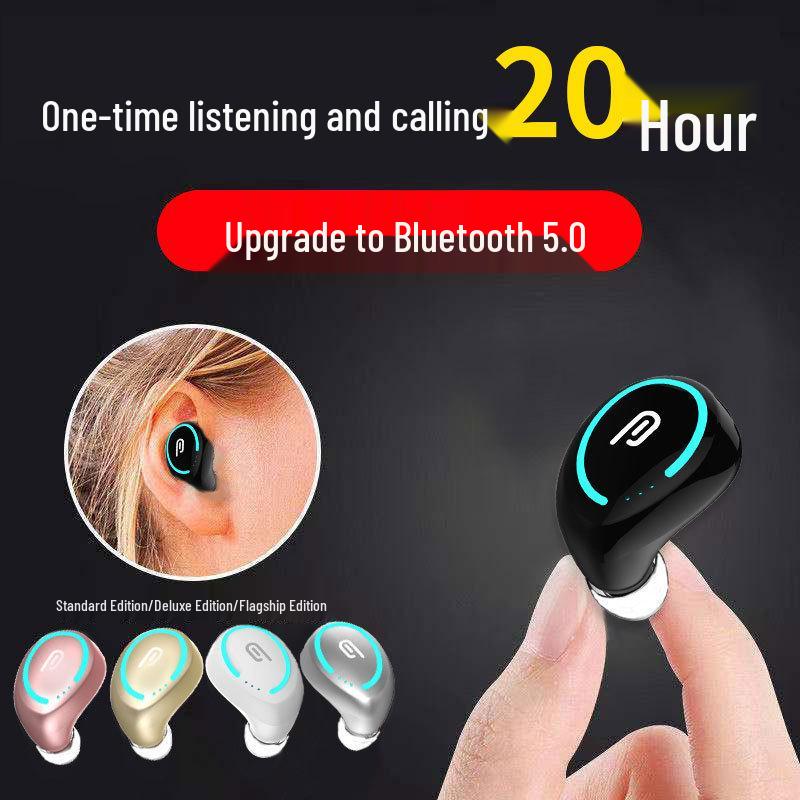 i8 Mini Invisible Bluetooth Earphone: Wireless, Noise-Cancelling, Long Standby, Single In-Ear.