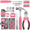 13/24 Piece Pink Multifunctional Hardware Tool Set Pliers Screwdriver Home Repair Toolbox Combination Set Repair Kit Hand Tool