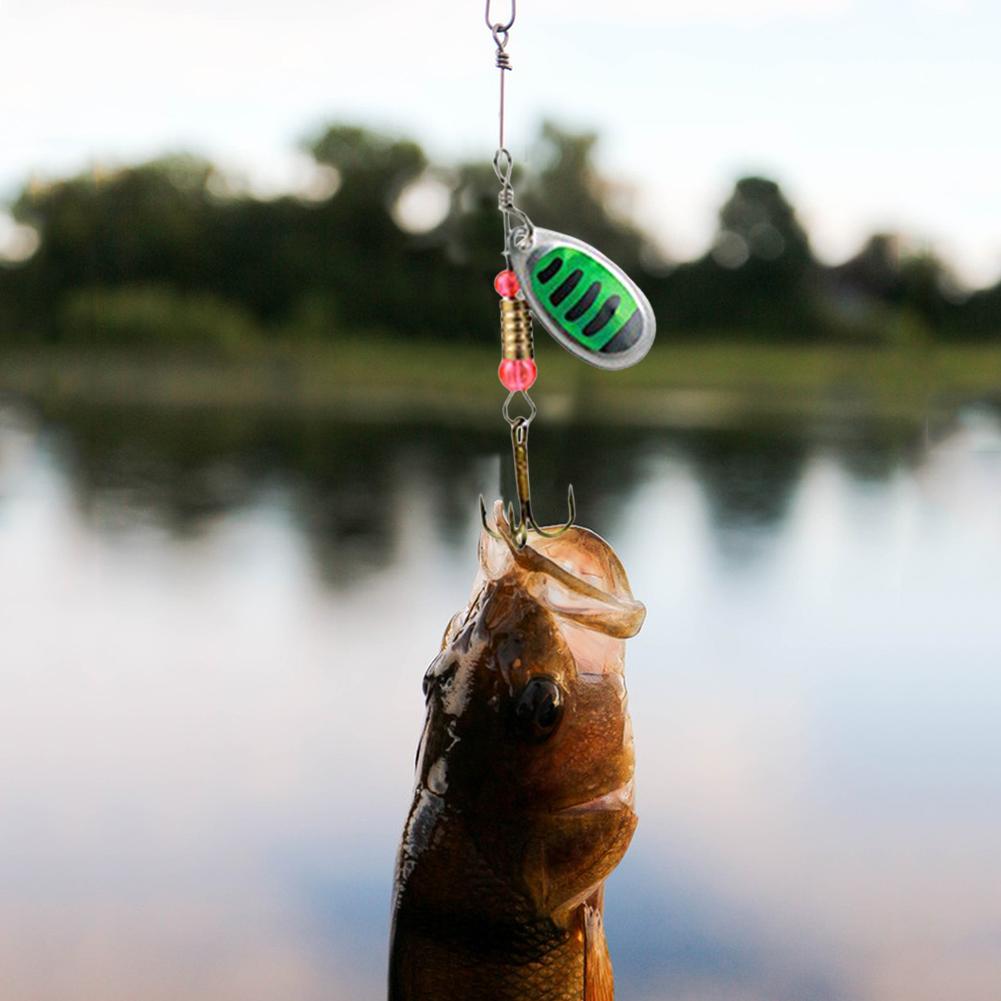 10Pcs Spinner Bait Fishing Spoon Lure 360 Degree Rotating Sequins Bait 6cm Treble Hooks Wobblers for Freshwater Seawater