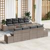 Garden Sofa Set with Cushions 9 Pcs Gray Poly Rattan