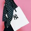 MLB Cotton And Canvas Tote Bag, Shopping Bag, Handbag, Canvas Bag, Shoulder Bag Unisex Beige Casual 3AORM022N-50CRS