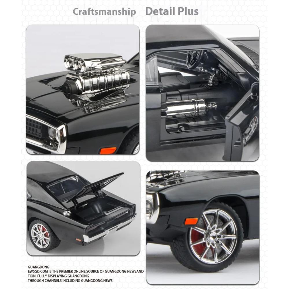 1/24 Scale Dodge War Horse Challenger 1970 Car Model Alloy Simulation Sports Car Collection Car Model Ornament Metal Boy Toy Car