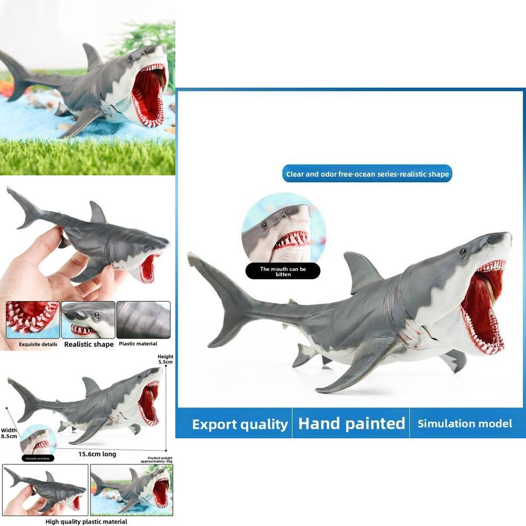 Marine Animal Replica Large Shark Model With Movable Jaws For Childrens Learning Toy