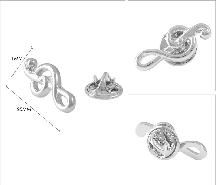 Rockyu Brooch for Men and Musical Note Suit Elegant and A for Music Lovers Women, Design, Silver, Accessory, Stylish, Must-Have
