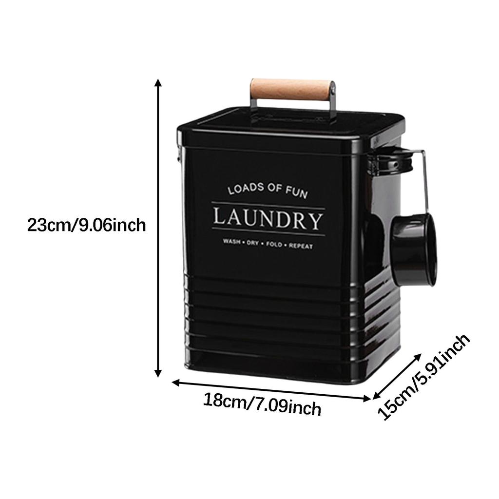 Nordisches Metall-Set Waschmittelbehälter Großer Aufbewahrungsbehälter für Waschpulver Reis Küche & Wohnorganisation 18x15x23cm