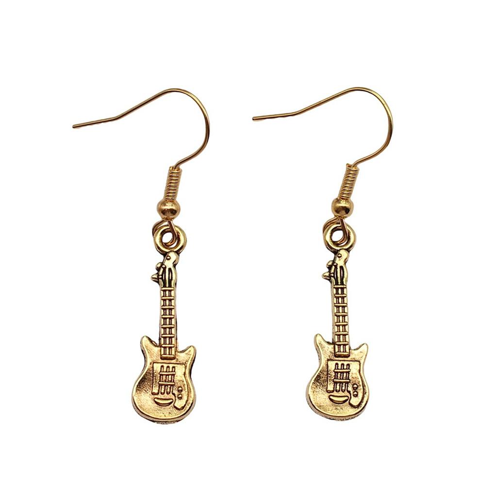 Electric Guitar Dangle Earrings Rock Music Themed Jewelry For Women
