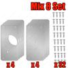 2-100Set Stainless Steel Hinge Fixing Plate Kit Cabinet Door Hinge Repair Plate Bracket with Mounting Screw Furniture Tools