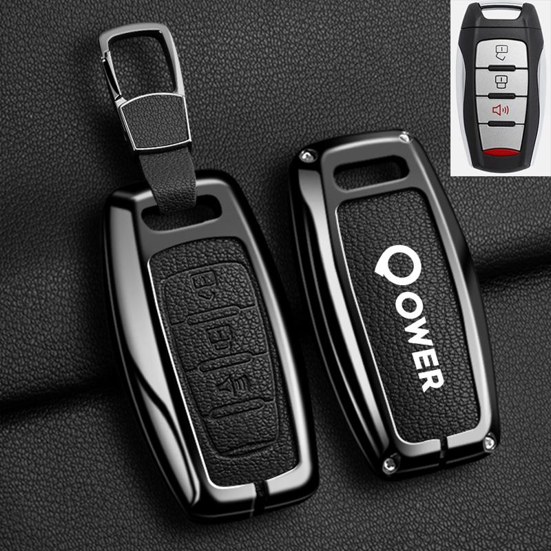 

Car Remote Key Case Cover For Great Wall Ower GWM P Series Pickup 2019 2020 Auto Zinc Alloy Leather Protecto Keychain Accessorie