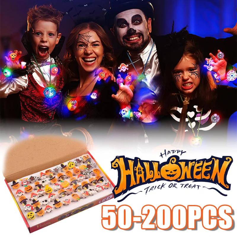 Kinder Halloween Leuchtringe Kreative Süße Kürbis Geist Augen Ringe Halloween DIY Dekorationen LED Blitz Fingerring