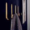 Gold Key Holder J Shaped Coat Hook Wall Mounted Wall Hook  Behind-door