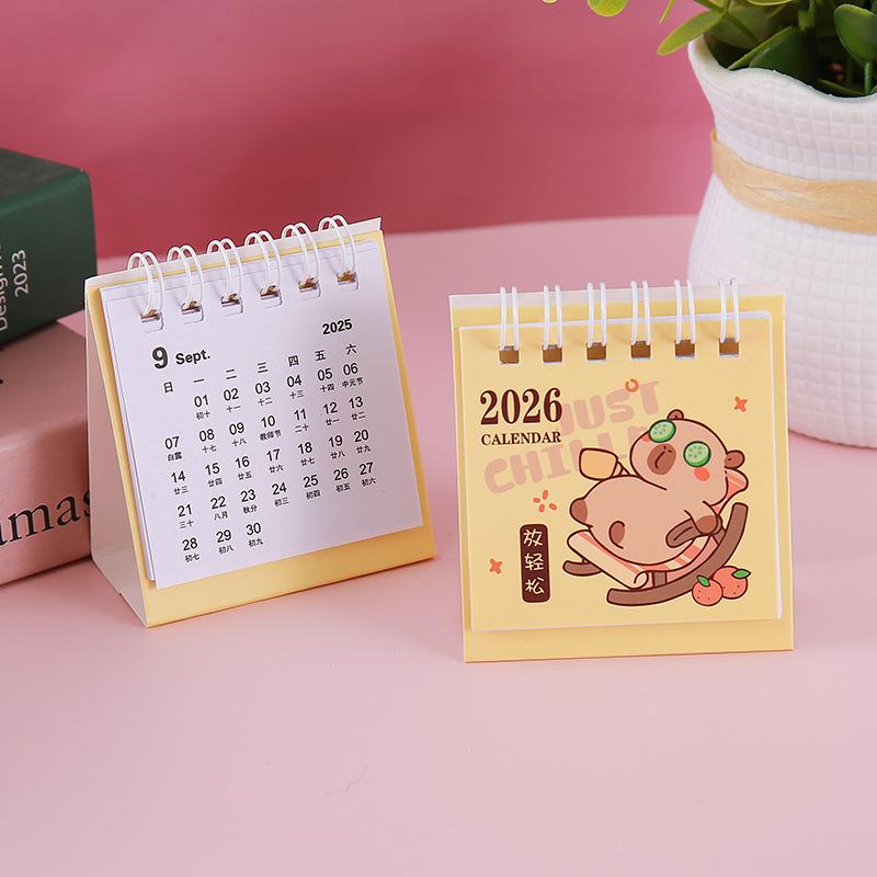 

Portable Small Calendar Simple 2026 Calendar Capibara Desk Calendar Portable For Home Office Desktop Ornaments