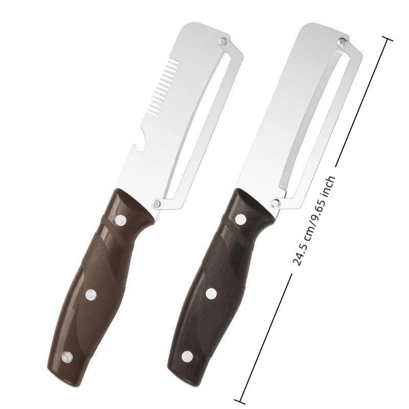 Versatile Peeler Knife with 3-in-1 Serrated Blade and Built-in Opener for Convenient Kitchen Use