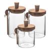 3 Sets Glass Spice Jar Sugar Holder Container with Spoon Spices Jars Seasoning Condiments Bottle Containers Seasonings