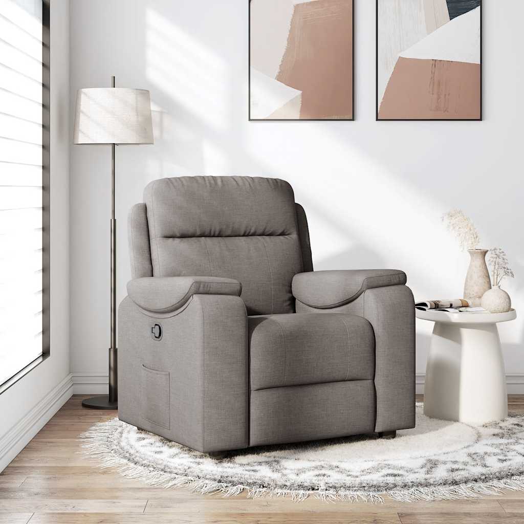 Recliner Chair Taupe Fabric