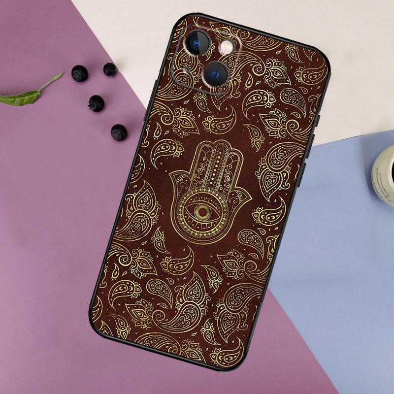 

Hamsa Hand Of Fatima Art Phone Case For iPhone 11 12 13 14 16 15 Pro Max Mini 7 8 Plus X XR XS Max Bumper Cases Cover iPhone 13 mini