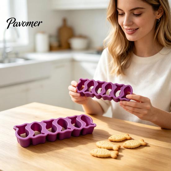 Goldfish Cookie Cutter Mini Cutter, 6/25-Cavity Fish Shaped Baking Mold for Silicone Biscuit Snacks Dough Toast Cheese, Plastic Stamp Kids Party Tools