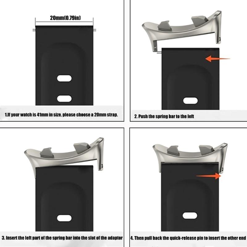 1 Pair Smartwatch Band Adapter for Watch Fit Wristband Metal Connector Replacement Watch Straps Link Attachment