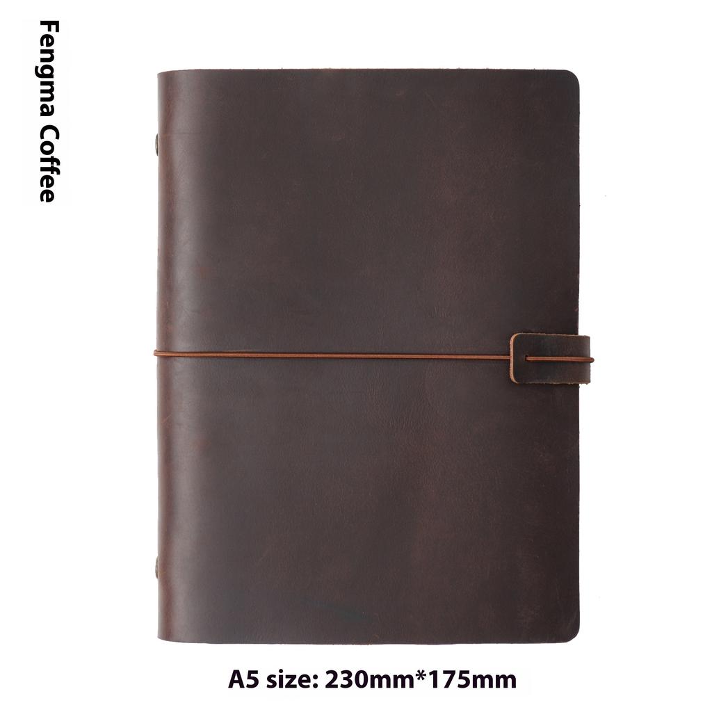 Handmade First Layer Cowhide Book Genuine Leather Hand Account Binder Notebook Retro Nostalgic Travel Diary