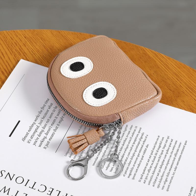 Cute Cartoon Ghost Coin Purse PU Leather Zipper Wallet Mini Keychain Pouch Small Change Purse for Women Girls