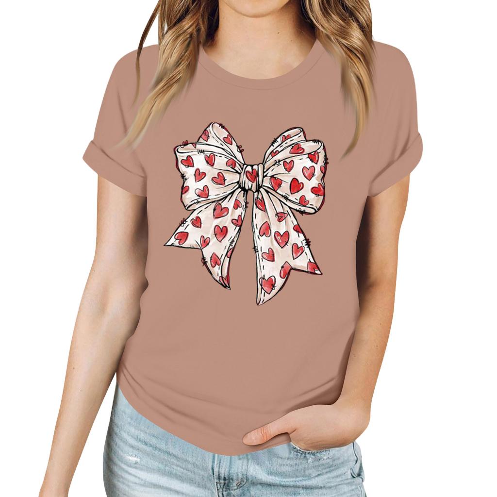 Women's Casual Sunflower Print T-Shirt, Round Neck Pullover Short Sleeve Top