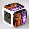 Bear Multifunction Fnaf 7color Digital Alarm Clock Led Watch Alarm Cube Clock