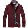 Autumn Men's Plus Size Thick Knit Sweater Coat with Velvet Lining - Trendy Long Sleeve Top (4X-5X)