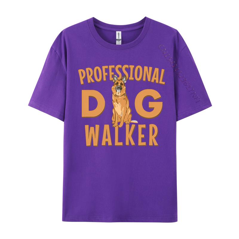 Mens Tshirt Professional Dog Walker Cute German TShirt Oversized Clothes Cotton Pritned Tshirt Black Graphic T Shirts