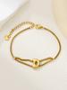 New stainless steel wholesale 26 English letters double-layer ring gold-plated bracelet