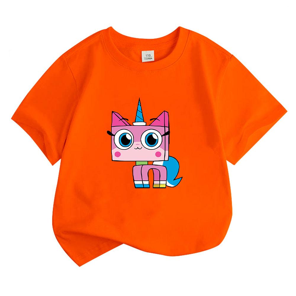 Unikitty Cartoon Children's T-Shirt 100% Cotton Graphic Printing Kids Tees Cute Boys Baby Girls Tops O-Neck Short Sleeve Summer