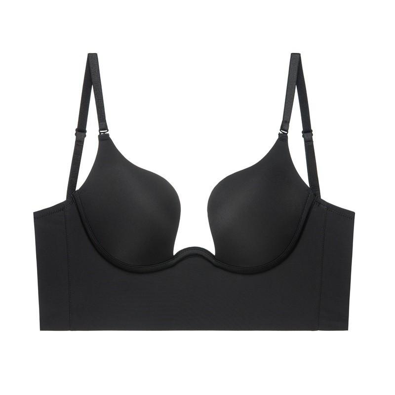 Big halter beautiful back bra U-shaped smooth surface small chest gathering underwear sexy invisible neck bra bra bra women