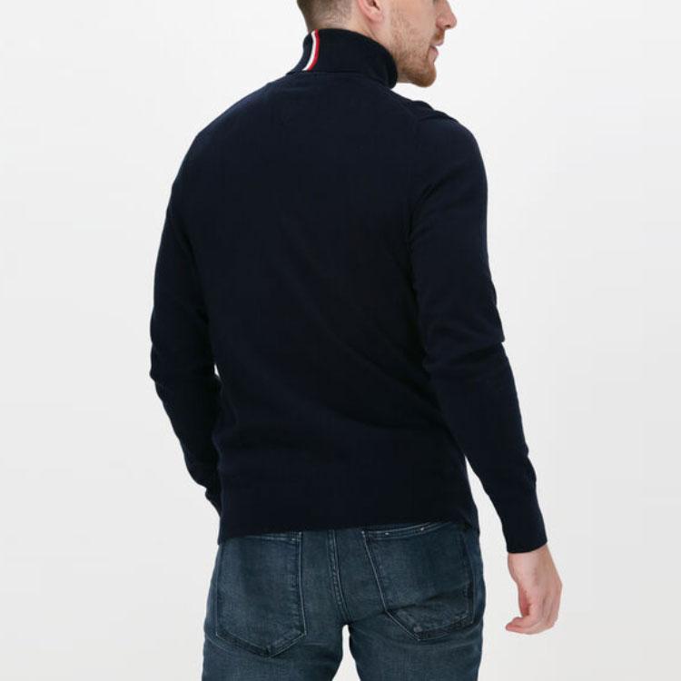 Tommy Hilfiger Crew Neck Pullover Straight Cut Long Sleeve Knit Sweater Men sweater Dark-Navy 78J9328-410