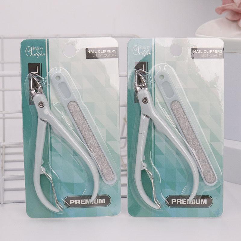 Professional Stainless Steel Manicure Set for Thick Nails with Cuticle Nipper and Nail File