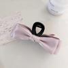 Hepburn-Style Black Double-Sided Bow Shark Hair Clip for Women