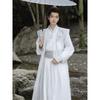 Chinese Song Dynasty Style Hanfu For Men, Two-color Cross-collar Martial Arts Embroidery Suit