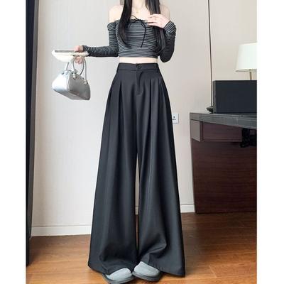 Vielseitiger Anzug Weitbeinige Hosen für Damen Im Sommer Neuer Stil High-End Drapierte Lockere Kleine Lässige Gerade Bein Hosen Rock