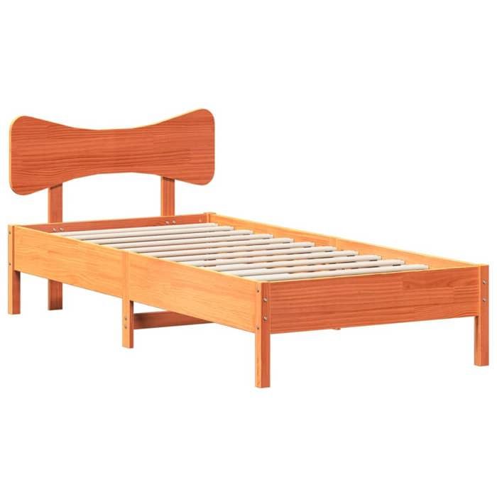 VidaXL Bed Frames Without Mattress Wax Brown 90x190 Cm Solid Pine Wood, Bed, Bedroom Furniture, Wooden Bed, Single Bed, 3328255