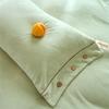 Thickened Milk Fleece Four-Piece Set, Button Coral Fleece Quilt Cover, Bed Three-Piece Set, Fleece Sheet Quilt Cover