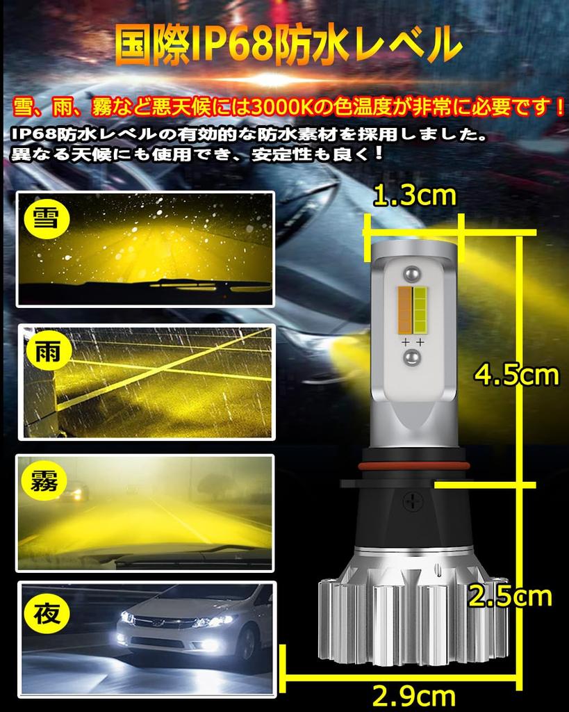 WENLE PSX26W LED Fog Lamp, 2 Color Switching, White/Yellow, For DC Cars, Bright,