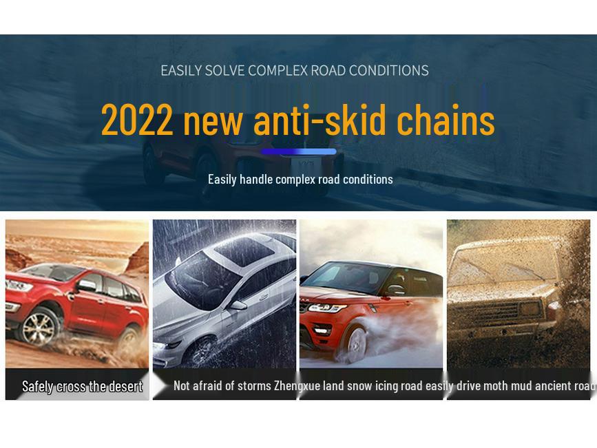 Universal Anti-Skid Snow Chains for Cars, Vans, Sedans, and SUVs