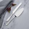 Stainless Steel Santa Dessert Serving Set Pie Cake Knife Server Holiday Celebration Durable Dishwasher Safe Snowflake Design