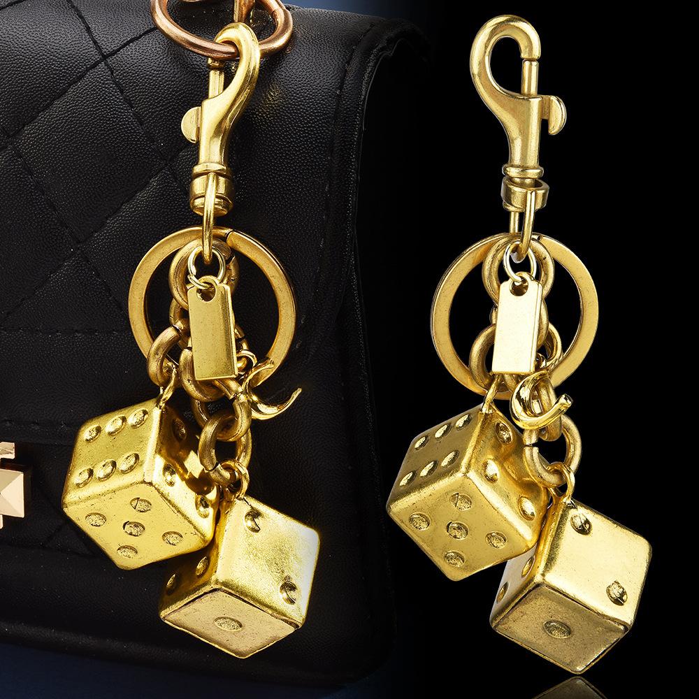 Fashionable Shaped Dice Three-dimensional Keychain